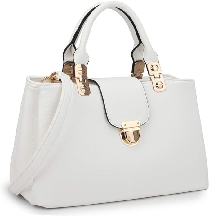 Women Satchel Handbags Top Handle Purse Medium Tote Bag Vegan Leather Shoulder Bag