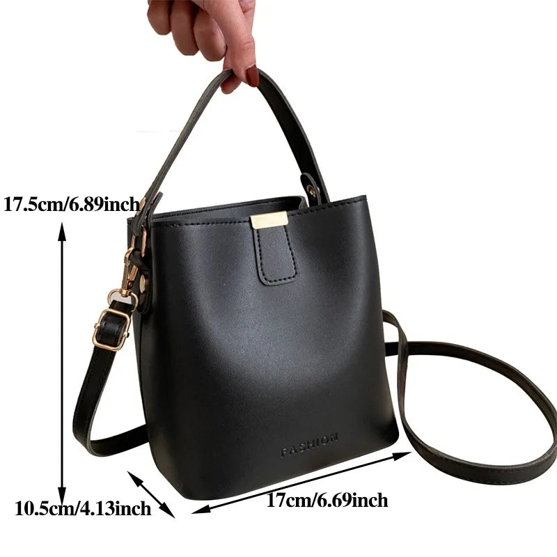 Women PU Leather Handbag Casual Tote Bag Lady Messenger Shoulder Bag Brand Design Female Totes Bolsa Black