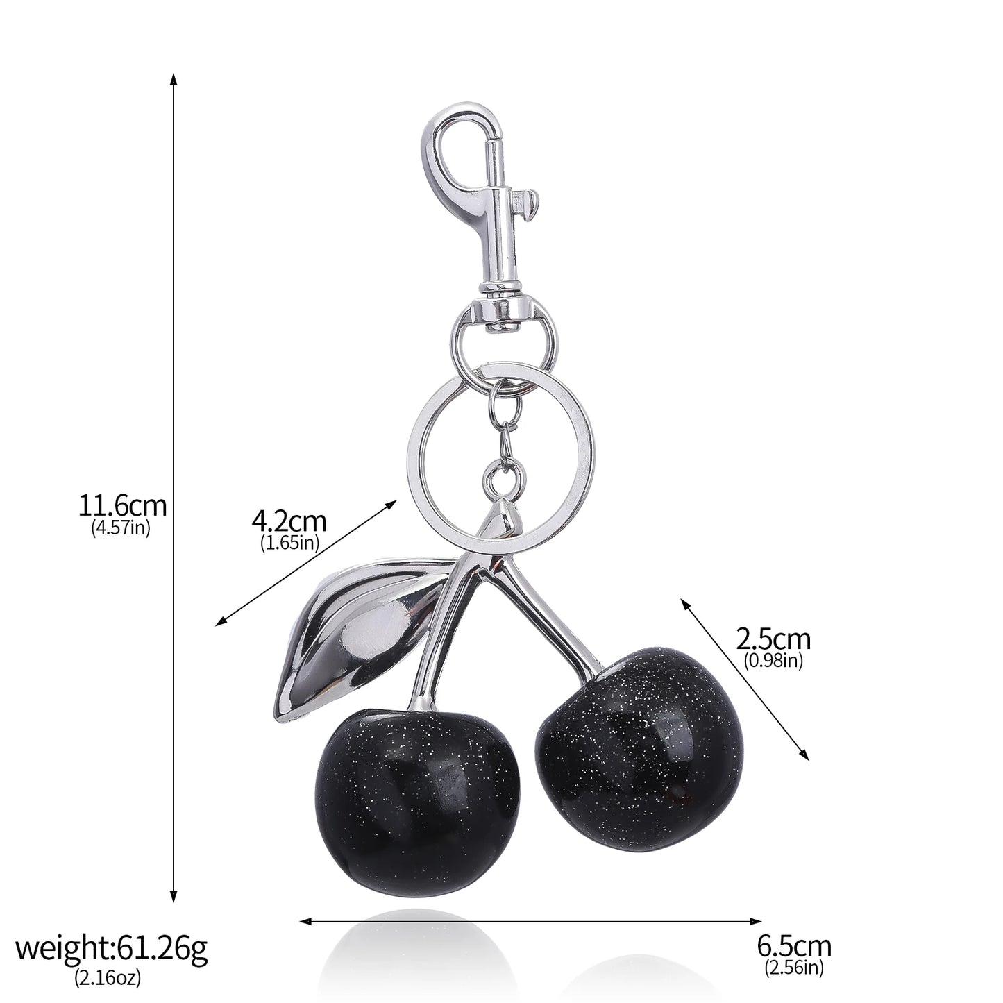 Delicious Crystal Red Pink Cherry Keychain Summer Fruits Cherries Pendant Keyring For Women Men Jewelry Bag Key Accessories Gift