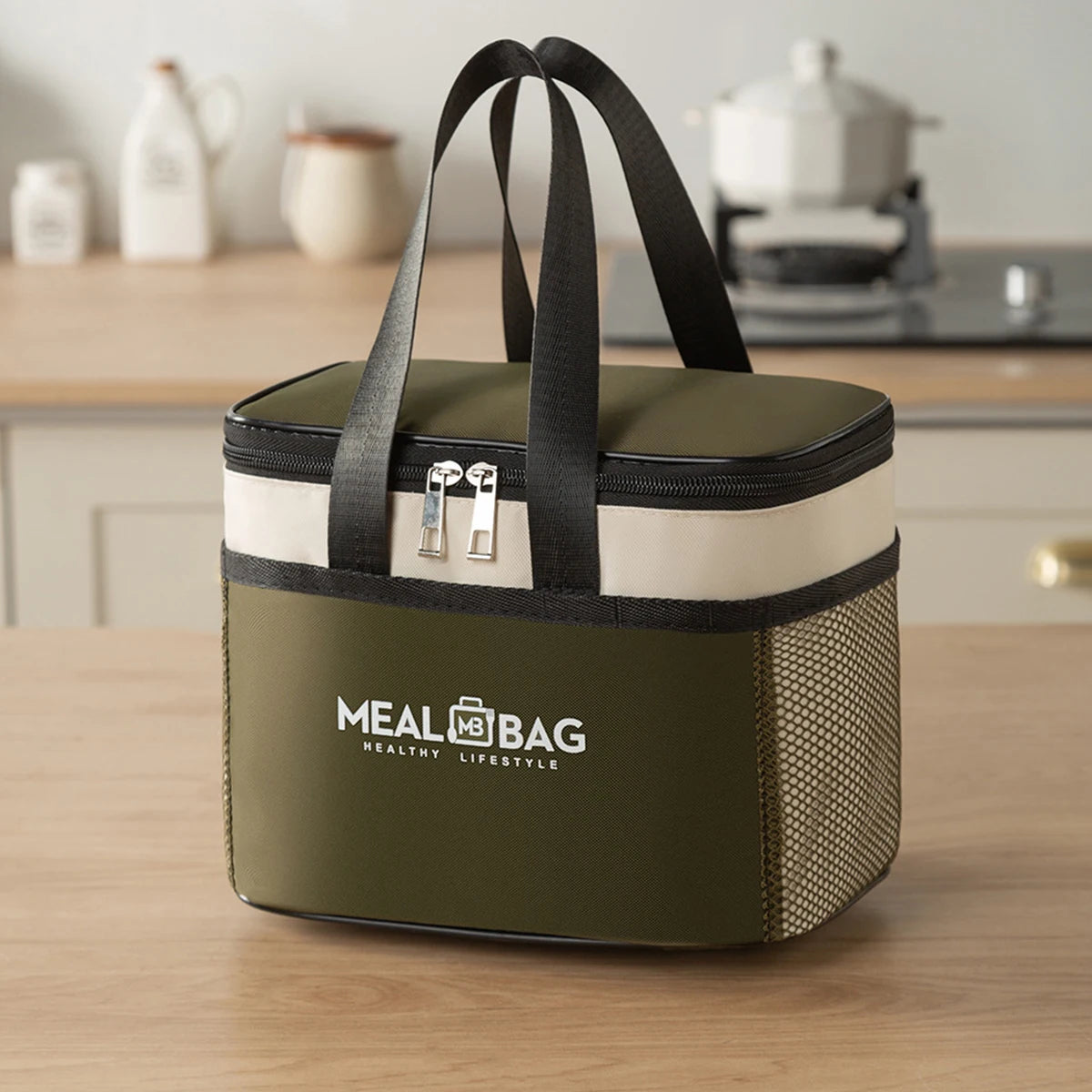 Portable lunch bag food insulated box Waterproof shoulder strap insulated box, hand-held lunch box bag, fresh aluminum DH