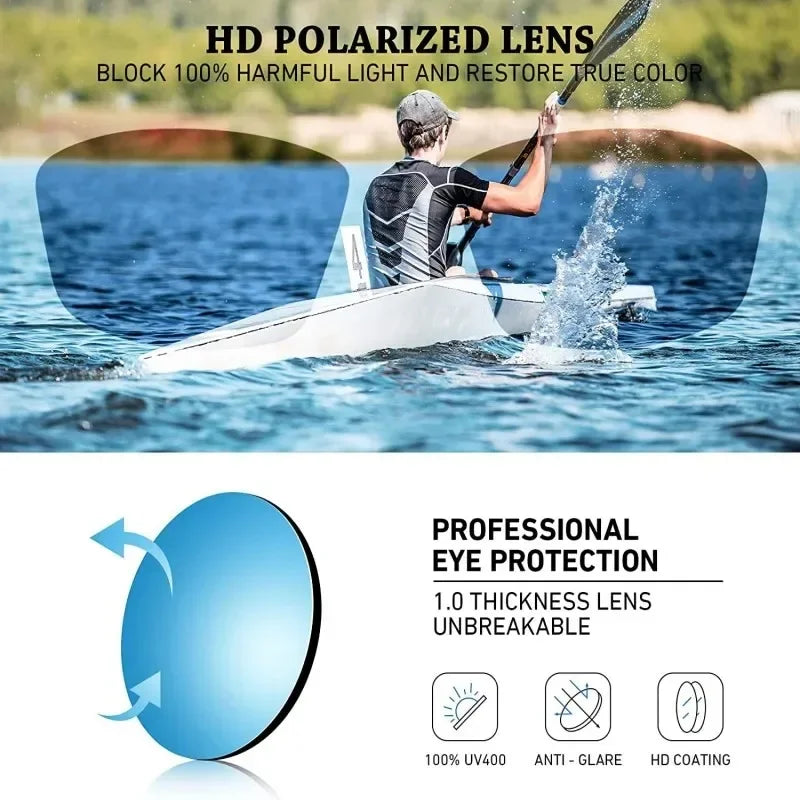 Men’s Polarized Sports Sunglasses with Rope – UV400 Outdoor Driving & Hiking Eyewear