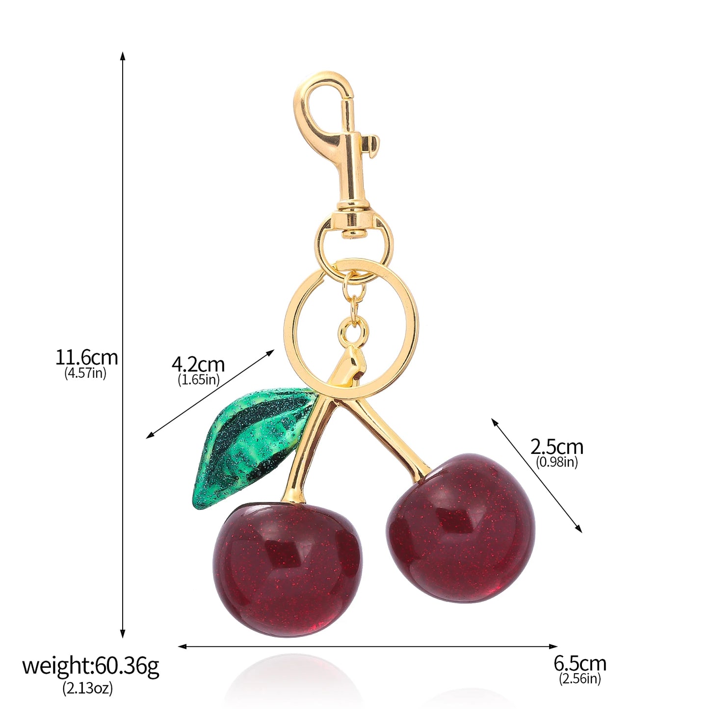 Delicious Crystal Red Pink Cherry Keychain Summer Fruits Cherries Pendant Keyring For Women Men Jewelry Bag Key Accessories Gift