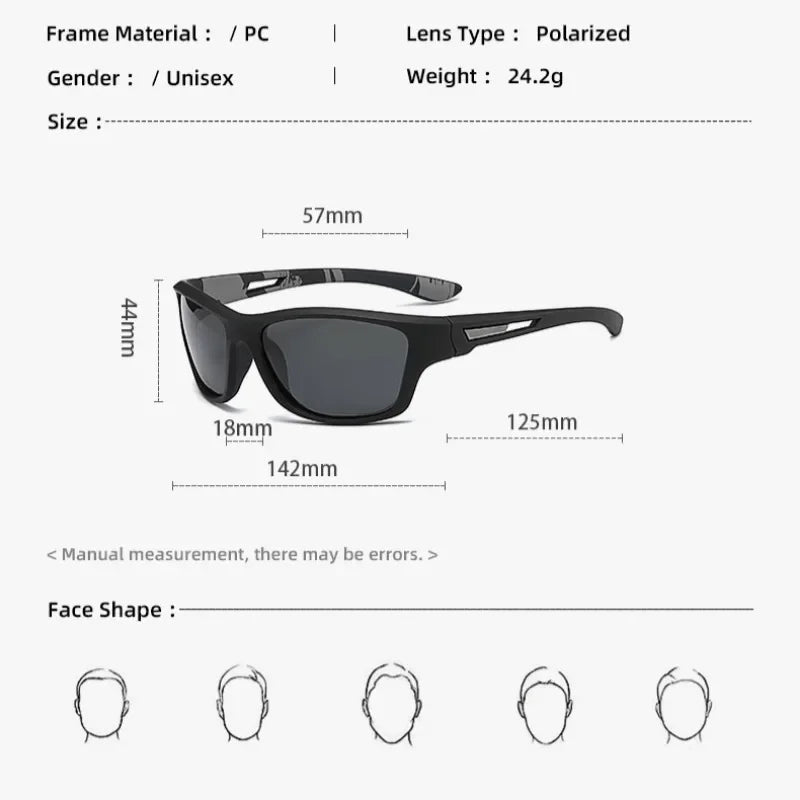 Men’s Polarized Sports Sunglasses with Rope – UV400 Outdoor Driving & Hiking Eyewear