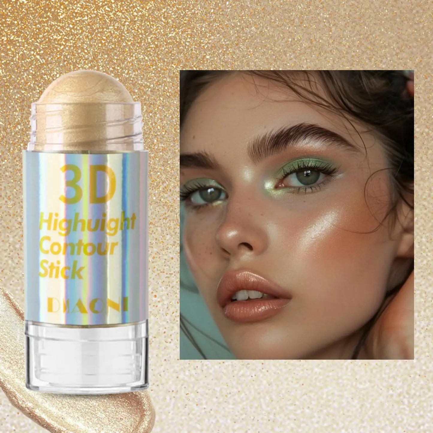 3D Face Brighten Highlighter Bar Cosmetic Face Contour Bronzer Shimmer Highlighter Stick Concealer Cream Makeup tool