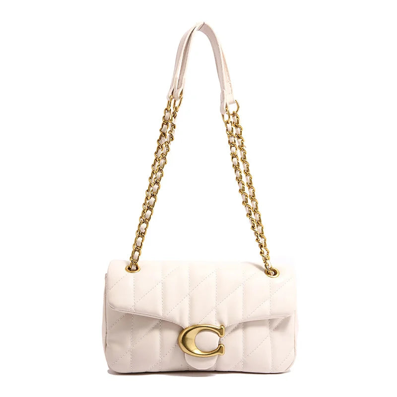 Women's Bag Lingge Embroidery Thread Chain Bag Small Fragrant Style High Quality Mouth Single Shoulder Crossbody Bag