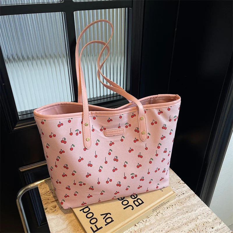 Women PU Simple Carrying Bag Large Capacity Trendy Tote Handbag Zipper Closure Stylish Shoulder Purse Soft Commuting Bag