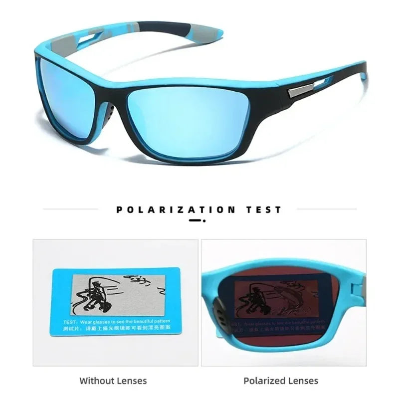 Men’s Polarized Sports Sunglasses with Rope – UV400 Outdoor Driving & Hiking Eyewear
