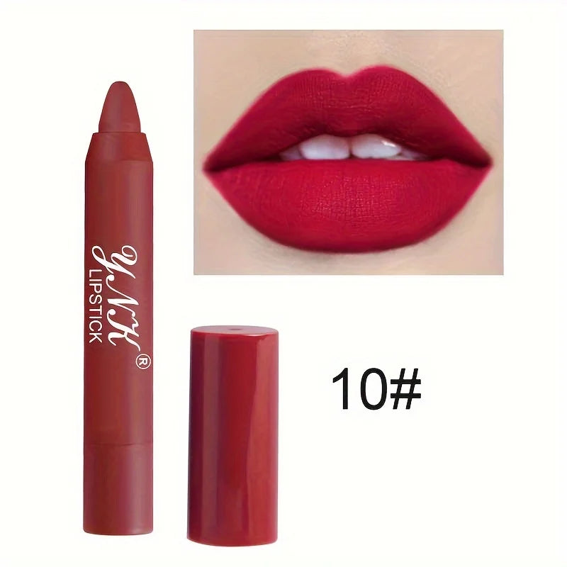 1PC Velvet Matte Lipsticks Pencil Waterproof Long Lasting Sexy Red Lip Stick Non-Stick Cup Makeup Lip Tint Pen Cosmetic