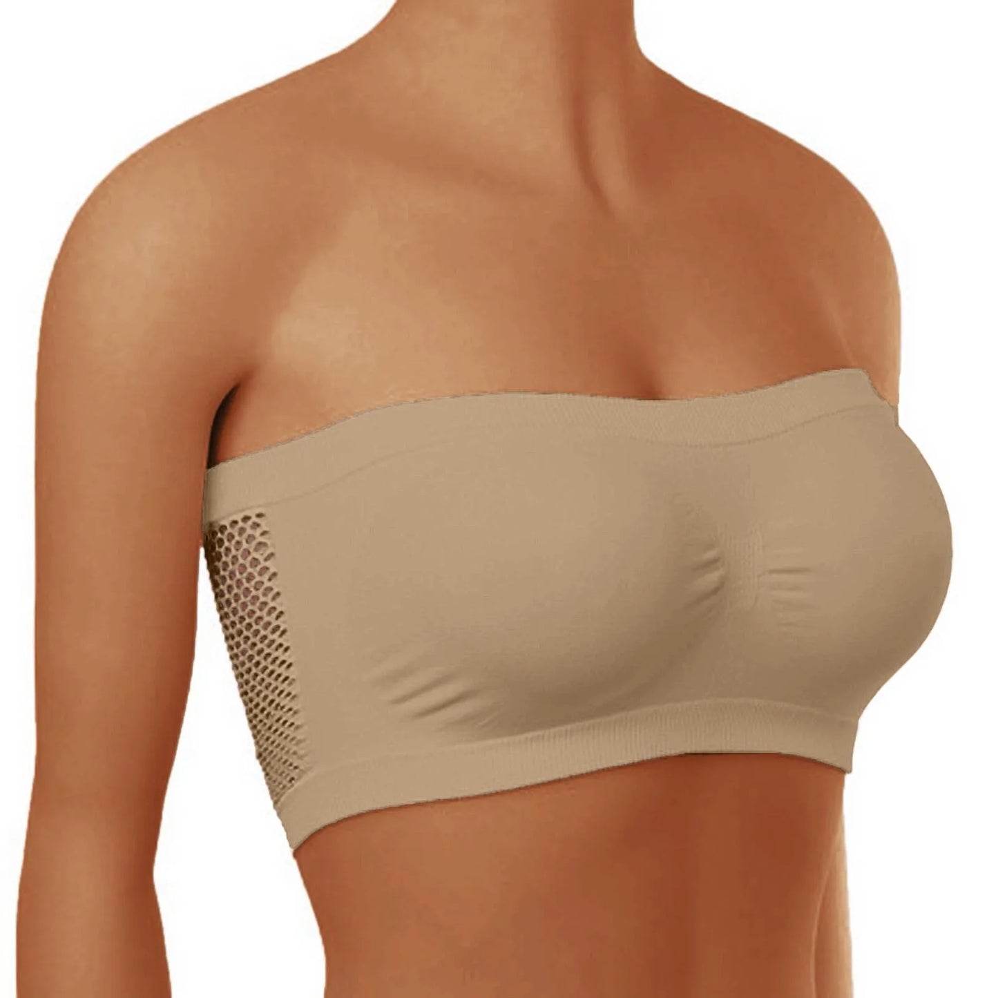 Ladies’ Stretch Strapless Bra Chest Wrap Bandeau Unlined Seamless Fashionable Breathless Soft Bra Suitable For One-Shoulder Tops