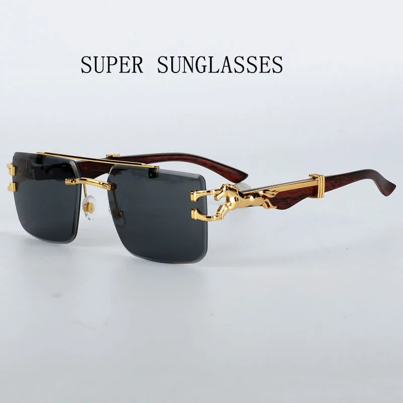 Rimless Sunglasses Women Trendy Luxe Fashion Sunglasses Vintage Glasses