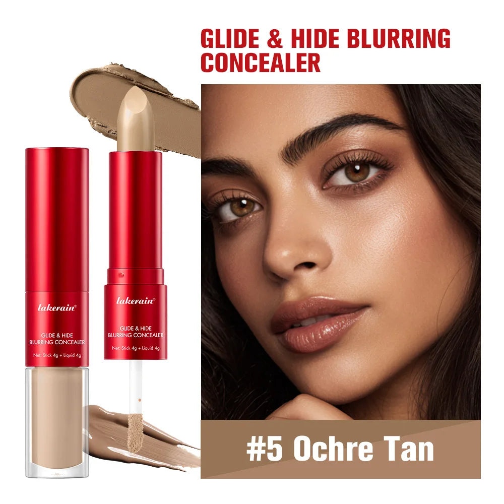 GlideHide Blurring Concealer | Dual Formula Liquid & Balm | Creamy Texture, Dark Circle & Wrinkle Coverage, Long-Lasting