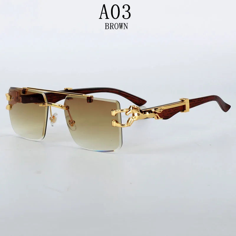 Rimless Sunglasses Women Trendy Luxe Fashion Sunglasses Vintage Glasses