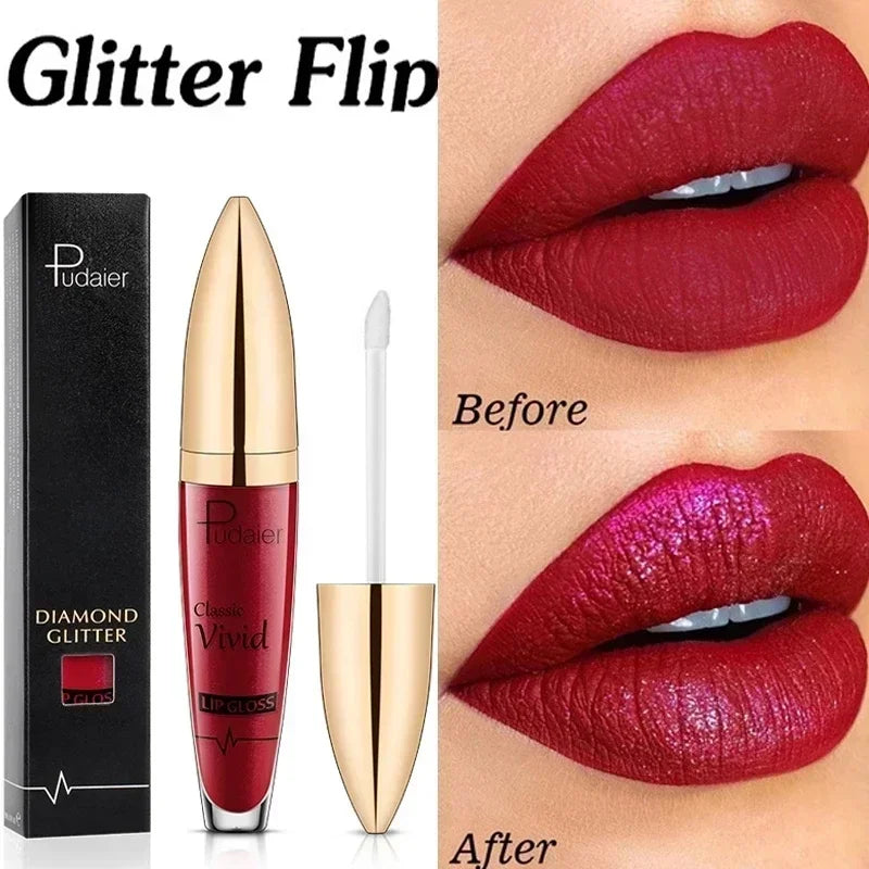 18 Colors Glitter Lip Gloss Waterproof Long Lasting Diamond Matte To Shimmer Metallic Liquid Lipstick Women Lips Makeup Cosmetic