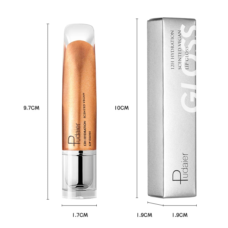 Lip Plumping Shimmer Mirror Water Lip Gloss Glitter Waterproof Moisturizing