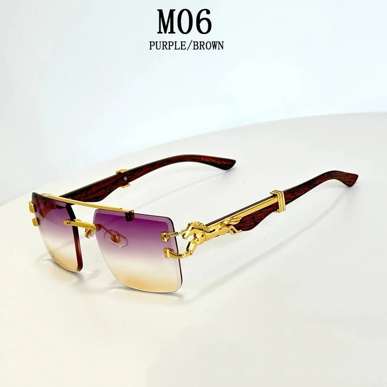 Rimless Sunglasses Women Trendy Luxe Fashion Sunglasses Vintage Glasses