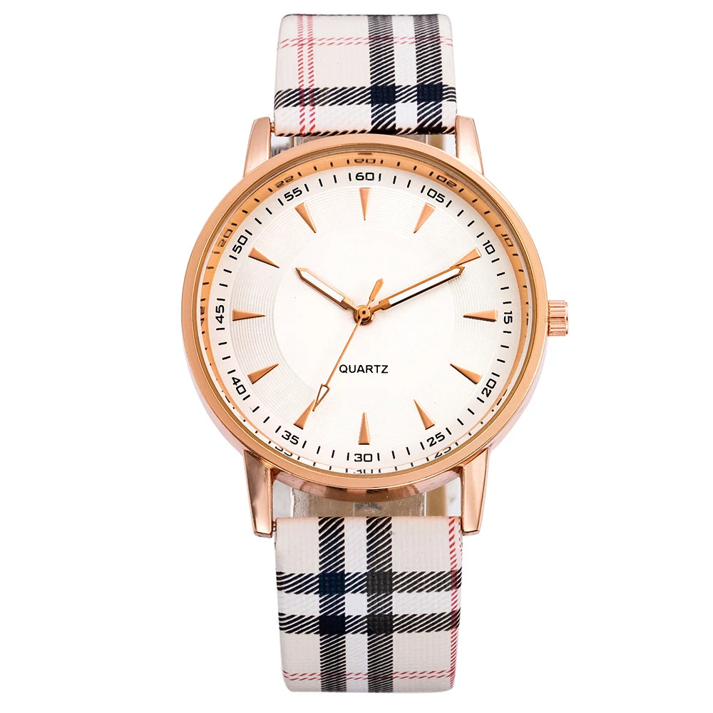 Fashion Casual Women's Quartz Watches Black White Dial Analog Ladies Wristwatch Leather Strap Simple Female Clock Gift for Women