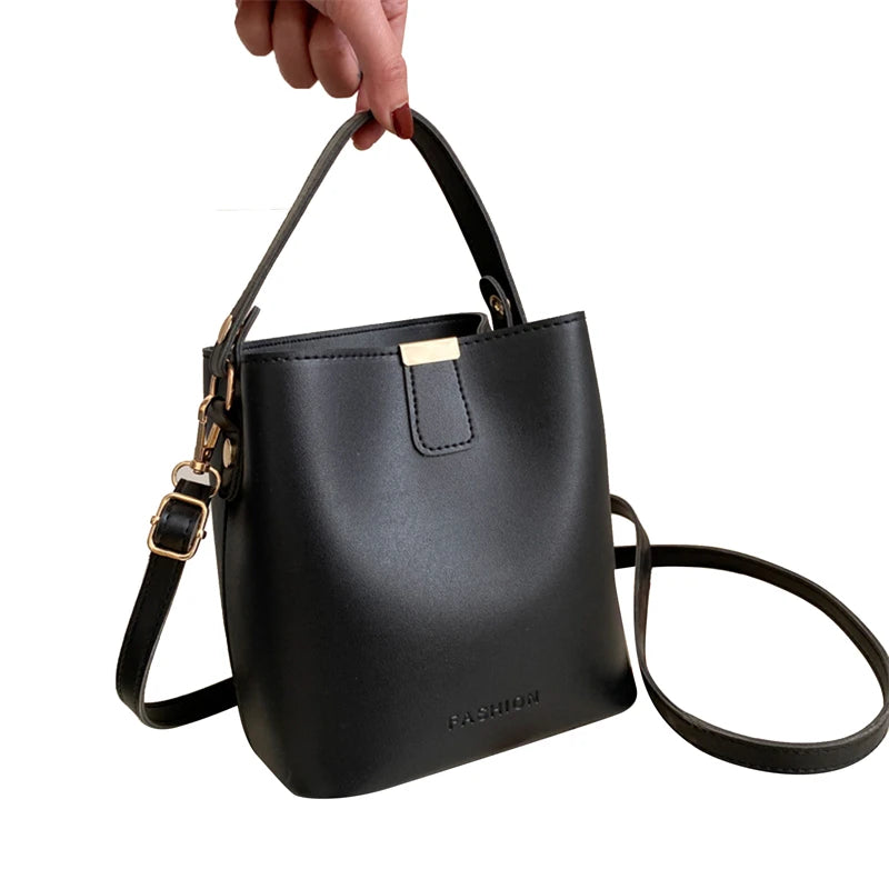 Women PU Leather Handbag Casual Tote Bag Lady Messenger Shoulder Bag Brand Design Female Totes Bolsa Black