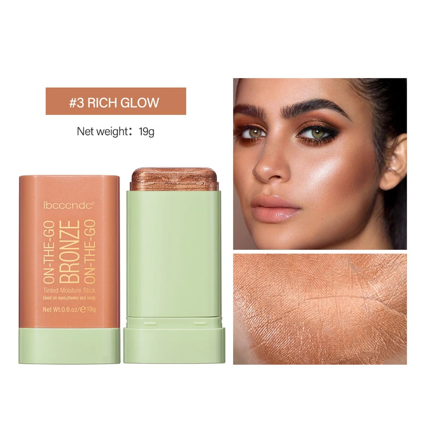 Rotating Contouring Stick Highlight Contouring And Brightening Shadow Stick, Flatness Contouring Stick Makeup Bronzer Stick(19g)