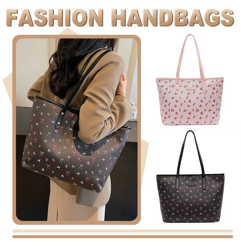 Women PU Simple Carrying Bag Large Capacity Trendy Tote Handbag Zipper Closure Stylish Shoulder Purse Soft Commuting Bag