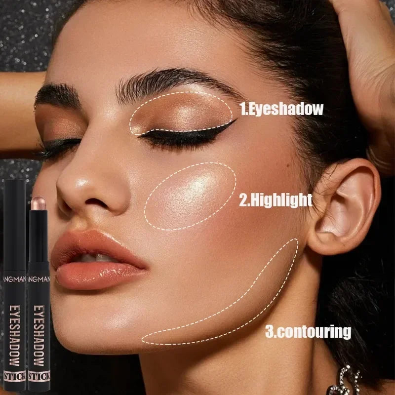Matte Glitter Eyeshadow Stick Makeup Pearlescent Brighten Lying Silkworm Eyeliner Highlighter Lasting Eye Shadow Pencil Cosmetic