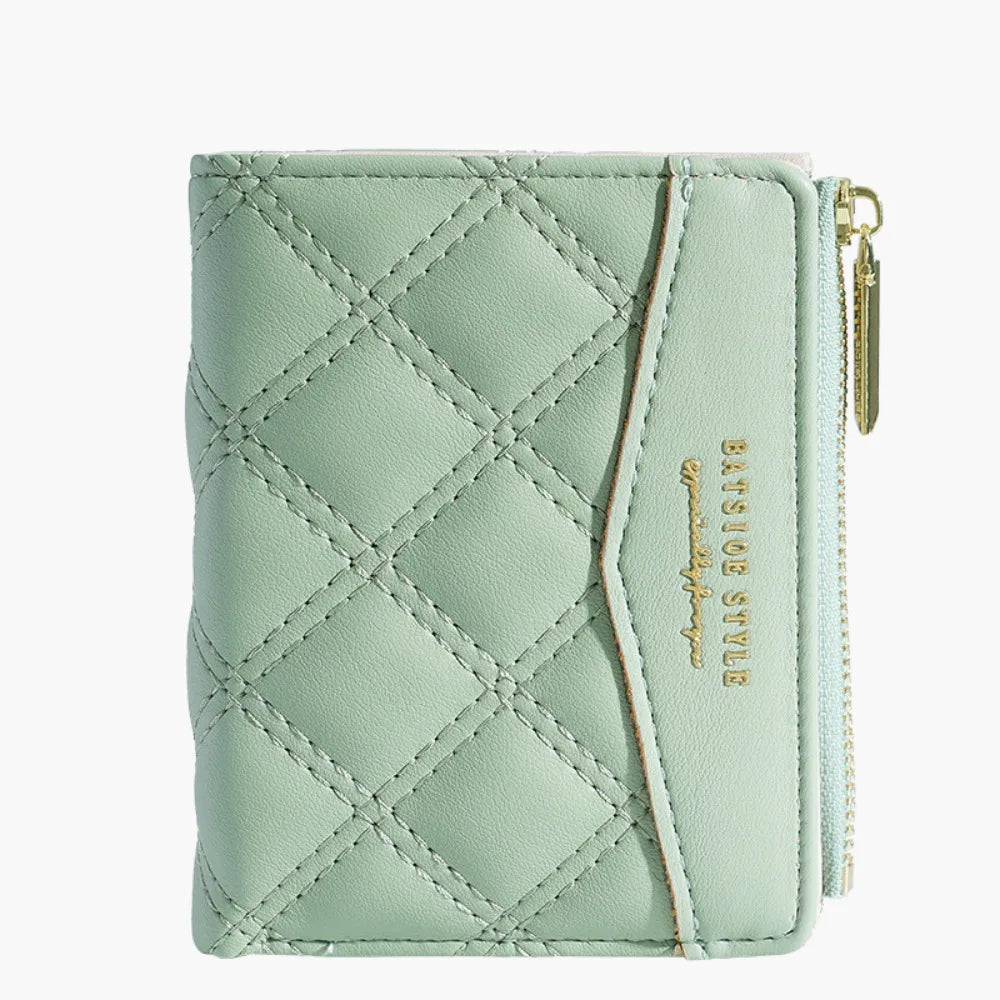 Embroidery Coin Purse Women Wallet Ladies PU Leather Solid Color Short Wallet Zipper Card Bag Card Holder Student Money Bag