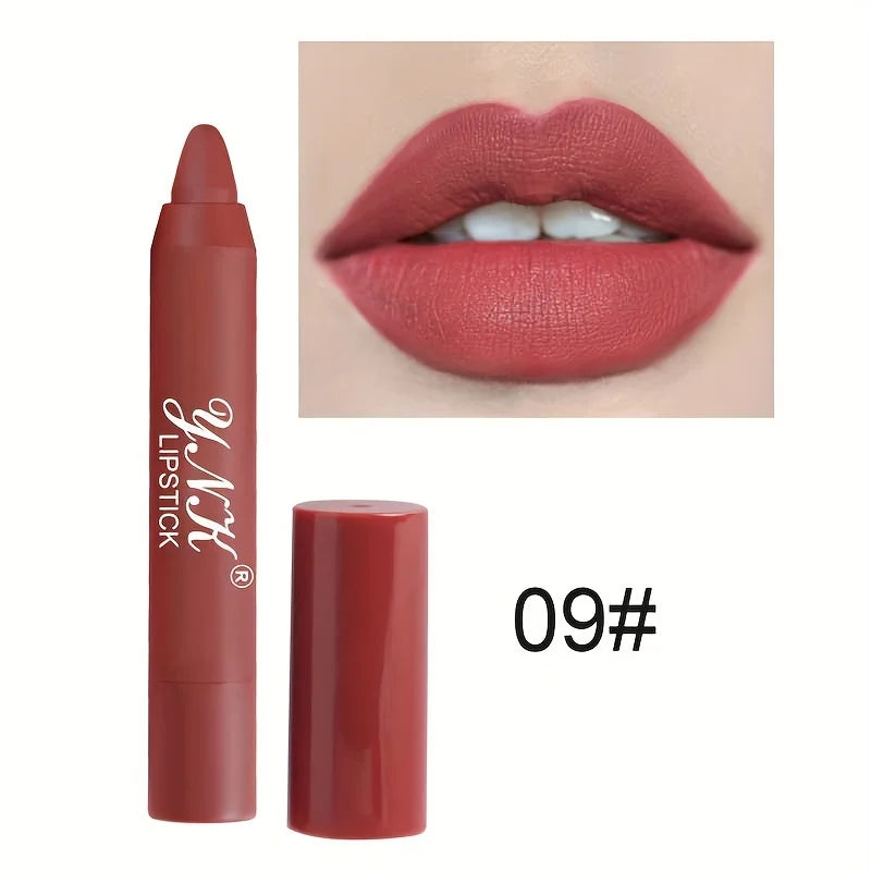 1PC Velvet Matte Lipsticks Pencil Waterproof Long Lasting Sexy Red Lip Stick Non-Stick Cup Makeup Lip Tint Pen Cosmetic