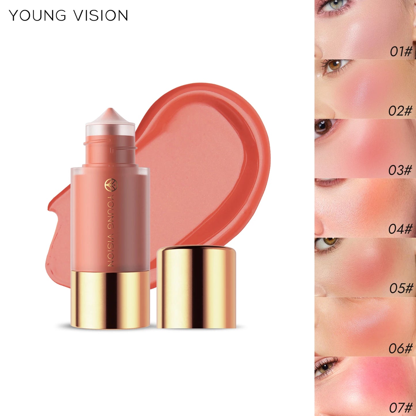 8 colors long-lasting Bottom press moisturizing easy makeup blush pencil solid creamy Liquid blusher