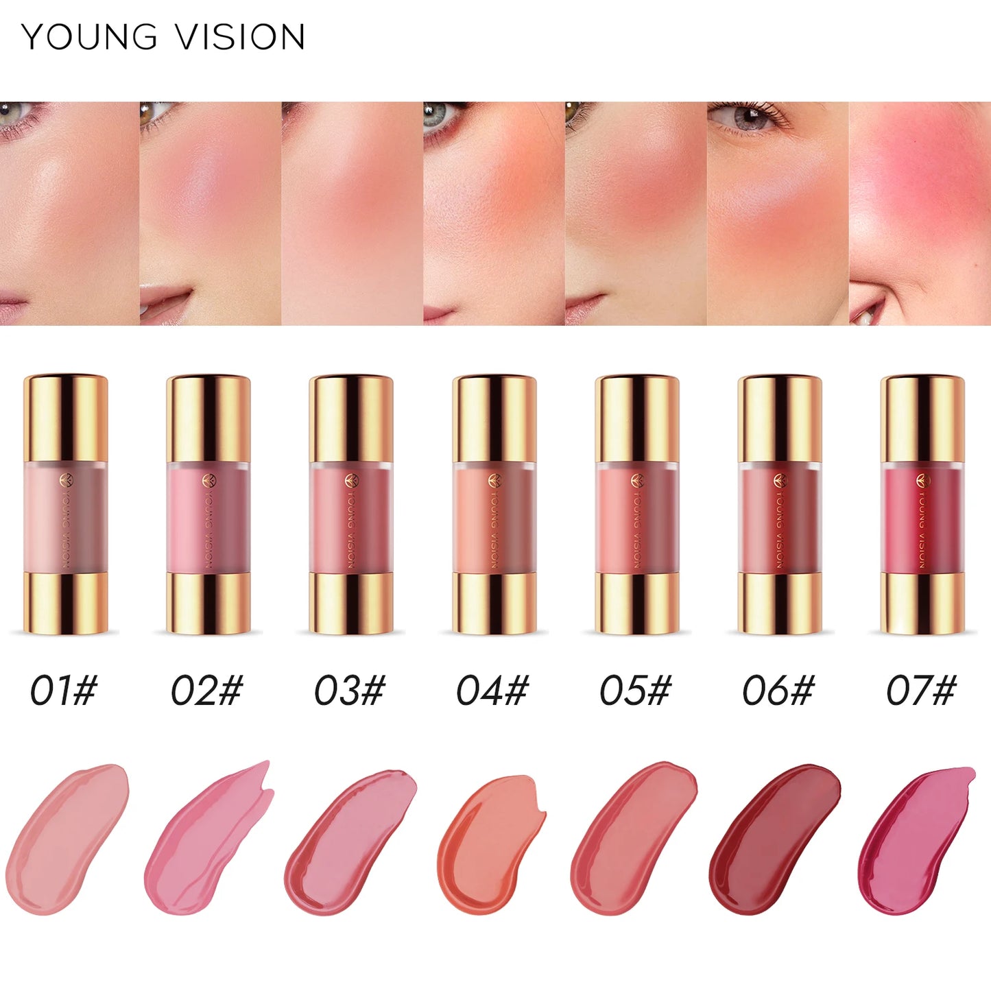 8 colors long-lasting Bottom press moisturizing easy makeup blush pencil solid creamy Liquid blusher