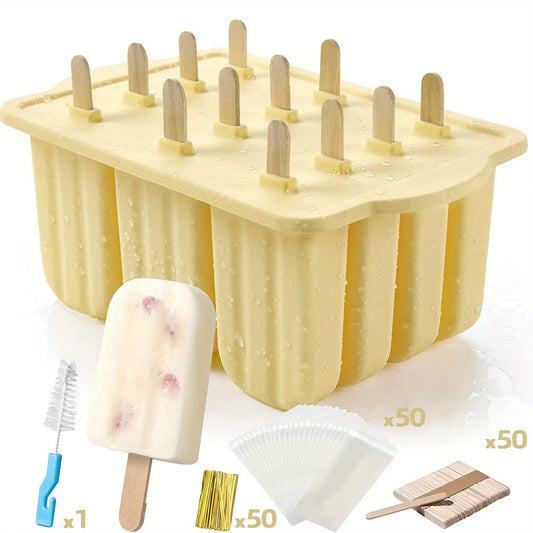 Popsicles Molds, 12 Pieces Silicone Popsicle Molds Easy-Release BPA-free Popsicle Maker Molds Ice Pop Molds Homemade Popsicle