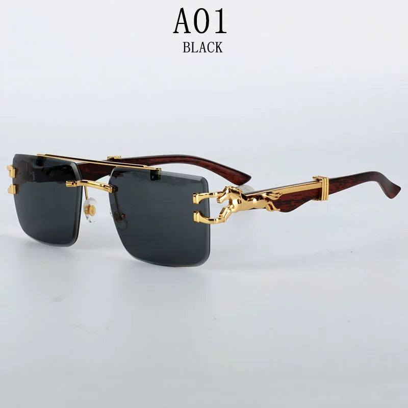 Rimless Sunglasses Women Trendy Luxe Fashion Sunglasses Vintage Glasses