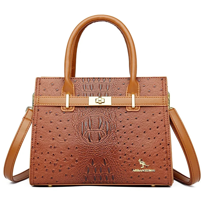 3-layer Women Single Shoulder Bag Soft Leather Designer Handbag Brand Tote Bag Large Capacity Casual Women Handbags