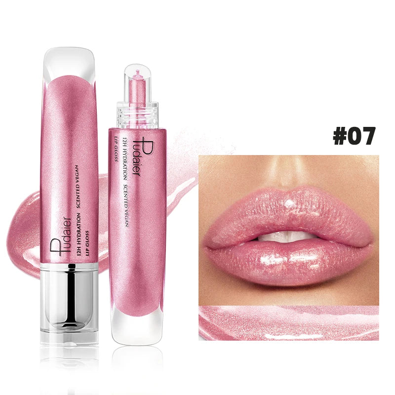 Lip Plumping Shimmer Mirror Water Lip Gloss Glitter Waterproof Moisturizing