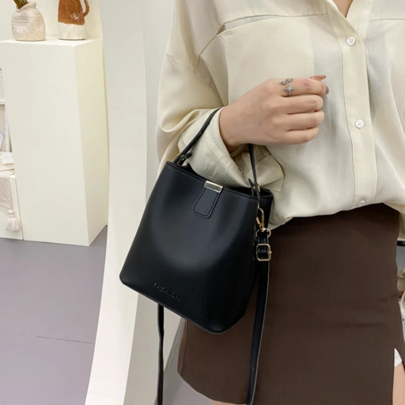 Women PU Leather Handbag Casual Tote Bag Lady Messenger Shoulder Bag Brand Design Female Totes Bolsa Black