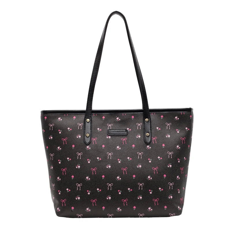 Women PU Simple Carrying Bag Large Capacity Trendy Tote Handbag Zipper Closure Stylish Shoulder Purse Soft Commuting Bag