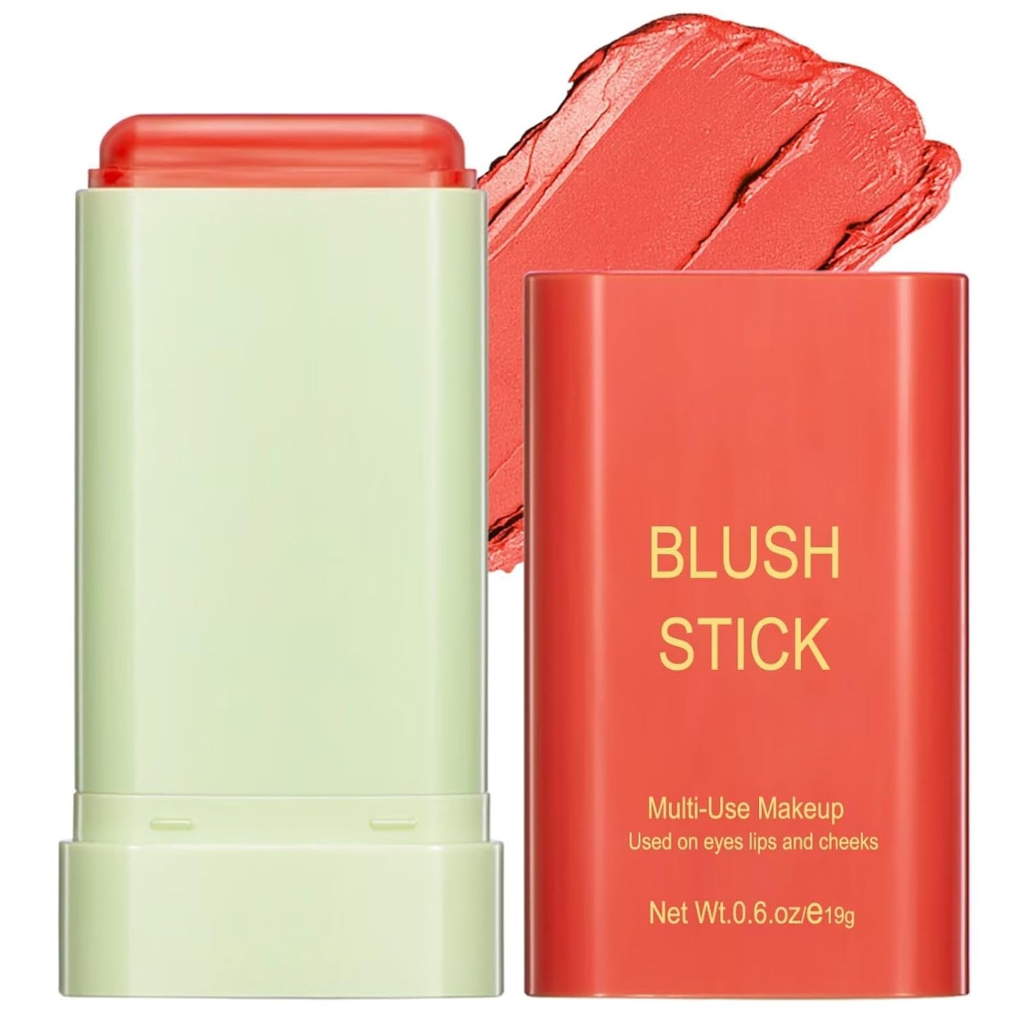 Multi-Use Makeup Blush Stick,Beauty Solid Moisturizer,Waterproof Natural Nude Makeup,Tinted Solid Moisturizer Stick for Eyes Lips Cheek(1#Shy Pink)