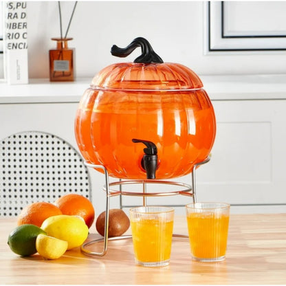 1.5 Gal Orange Pumpkin Glass Dispenser