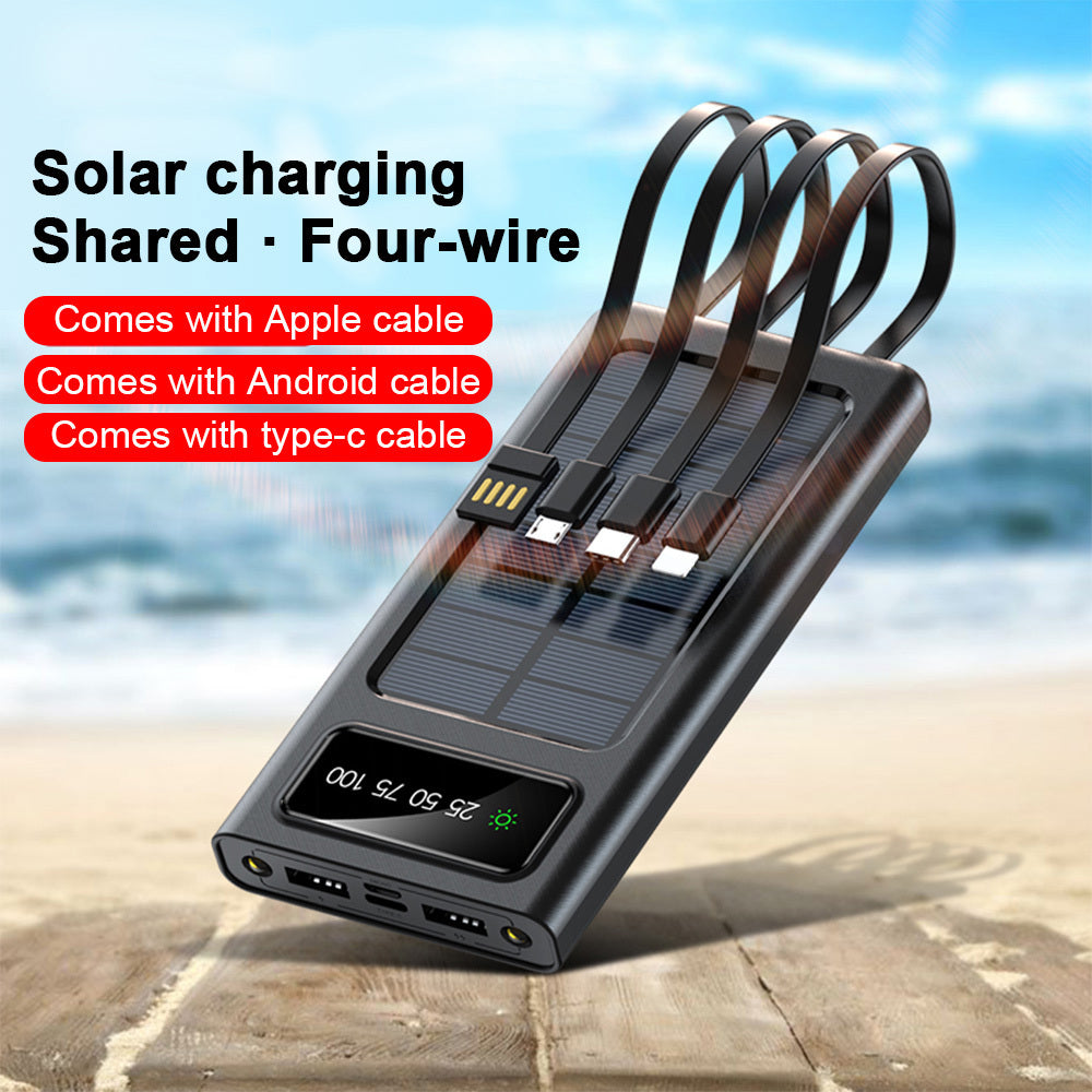 2024 Super 10000mAh USB Portable Solar Power Bank External Battery Charger For Cell Phone, Solar Mobile Power, Mobile Power, Portable Charger For All Devices - Long Lasting, Travel Camping, LED Flashlight