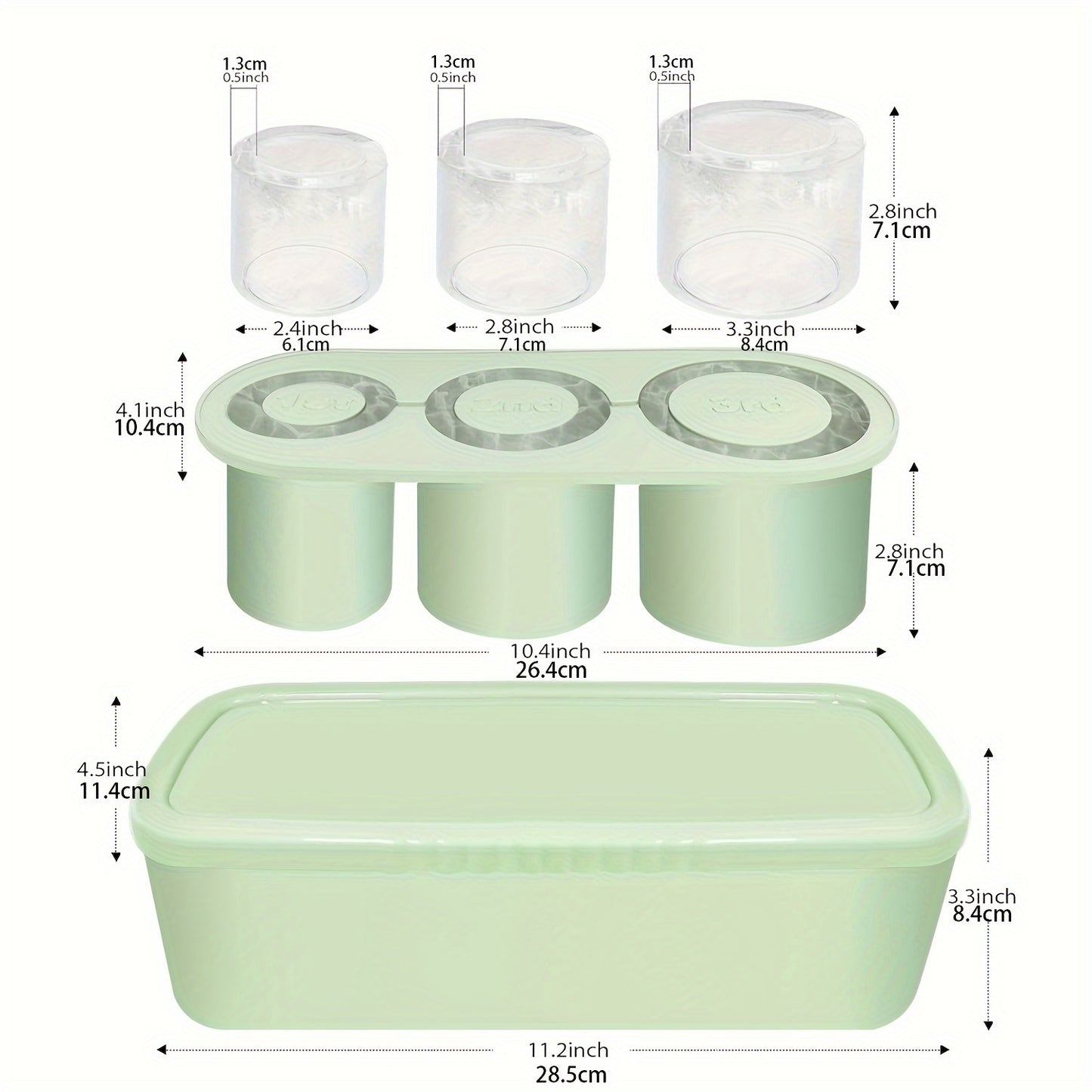 Ice Cube Tray for Stanley Cup: 30-40 Oz Tumbler Ice Mold Silicone - Hollow Cylinder Ice Maker Freezer with Lid and Bin for Water Bottle Whiskey Cocktail Coffee Juice