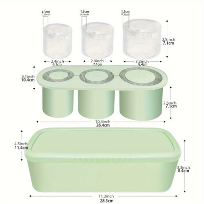 Ice Cube Tray for Stanley Cup: 30-40 Oz Tumbler Ice Mold Silicone - Hollow Cylinder Ice Maker Freezer with Lid and Bin for Water Bottle Whiskey Cocktail Coffee Juice