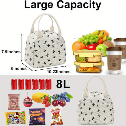 LEDAOU Lunch Box for Women Insulated Lunch Bag Corduroy Lunch Tote Bags Leakproof Cooler Lunch Case for Travel Work Picnic