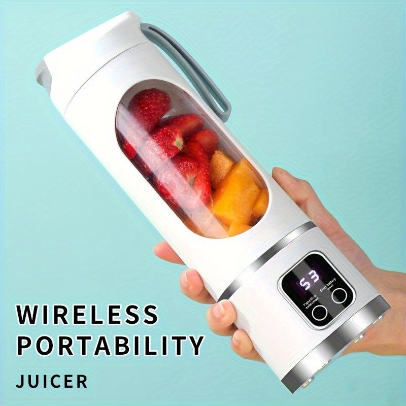 Portable USB Rechargeable Mini Blender & Juicer - 3 Modes, Digital Display, 12 Blades, Easy to Clean, Perfect for Travel and Fresh Drinks, Kitchen Must-Have