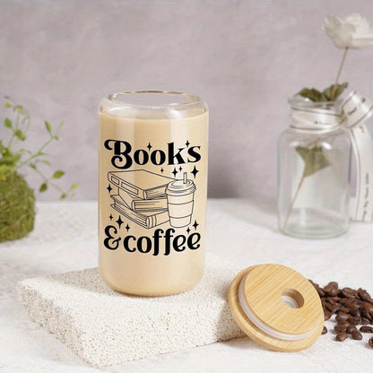 1pc, This coffee cup with a lid and straw is the perfect gift for book lovers. This 16oz iced coffee cup is great for Christmas, birthdays, or as a gift for the avid reader. Suitable for all book enthusiasts.Thanksgiving gift