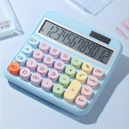 High-Precision 12-bit Desktop Calculator - Large Display, Big Buttons for Easy Use - Perfect for Students & Office Work  It works without batteries