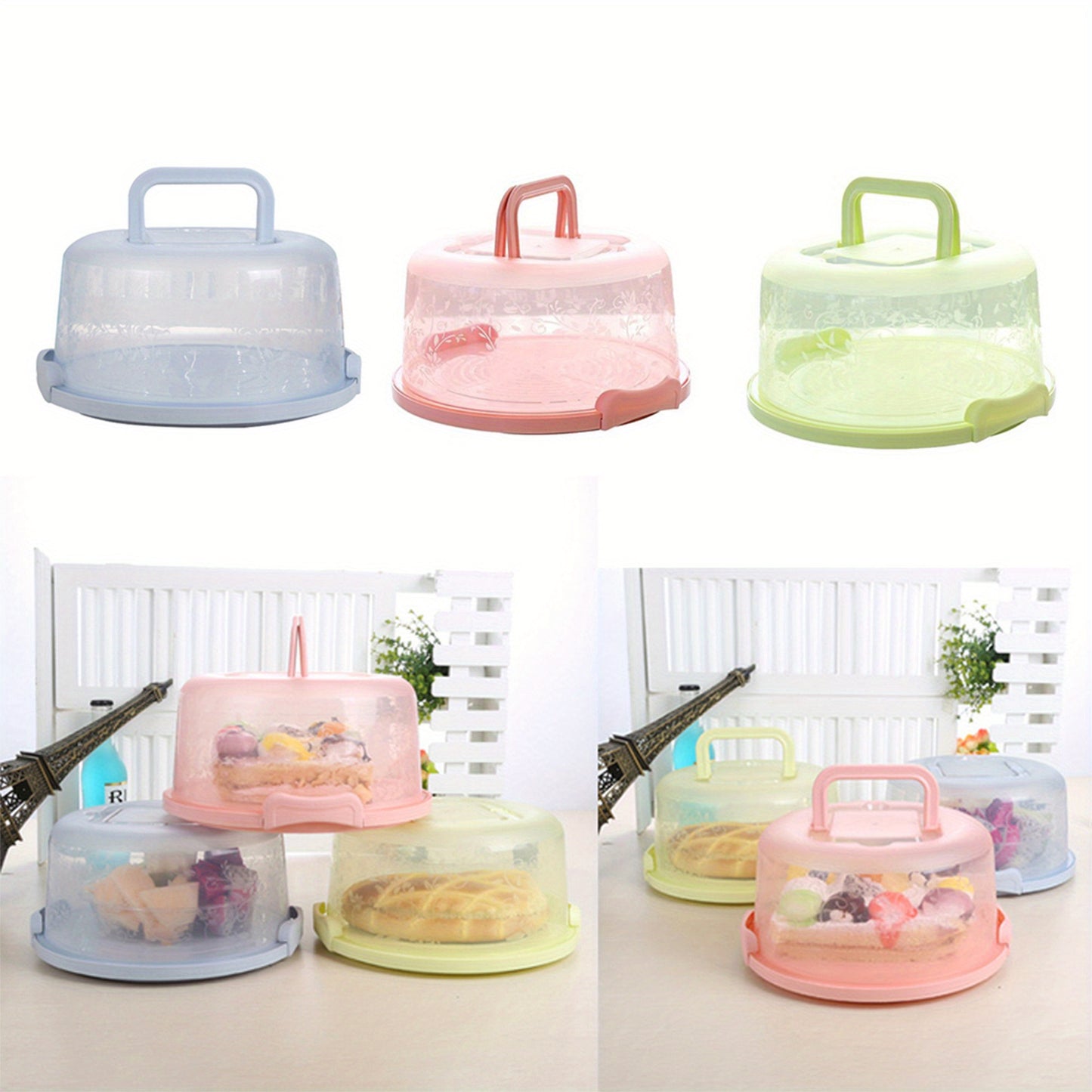 Cake Box Handle Secure Snap Anti-cross Smell Home Baking Food Preservation Fruit Multifunctional Storage Box