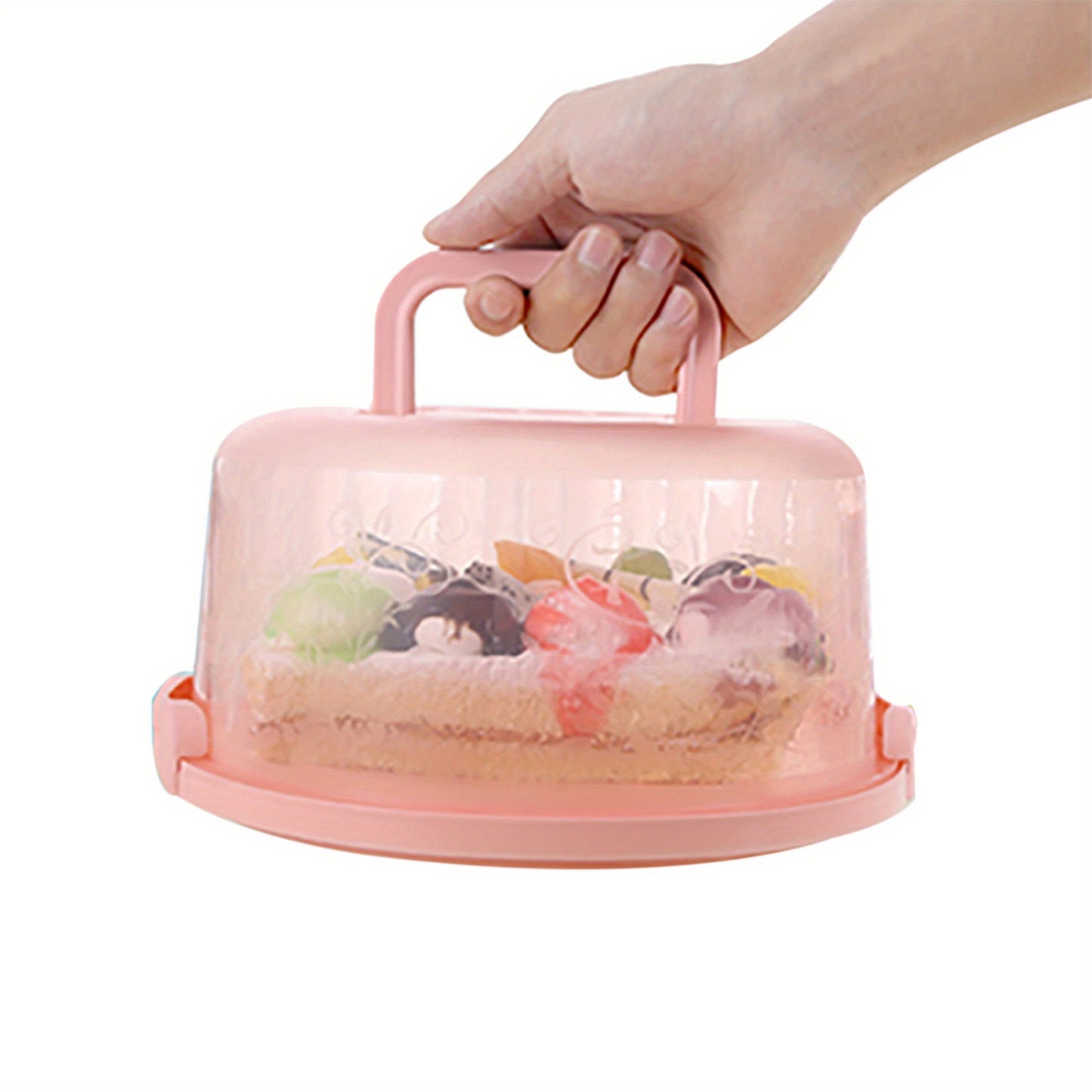 Cake Box Handle Secure Snap Anti-cross Smell Home Baking Food Preservation Fruit Multifunctional Storage Box