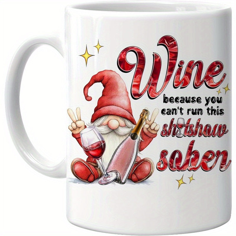 1-Pack Gnome Mug - Gnome With Coffee Mug - Gnome Lover Gifts - Gifts For Men Women - Birthday Christmas Gifts - 11oz White Ceramic Coffee Tea Cup/Sports Cup/Sports Cup