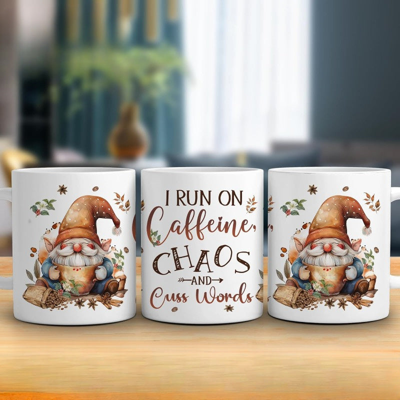 1-Pack Gnome Mug - Gnome With Coffee Mug - Gnome Lover Gifts - Gifts For Men Women - Birthday Christmas Gifts - 11oz White Ceramic Coffee Tea Cup/Sports Cup/Sports Cup