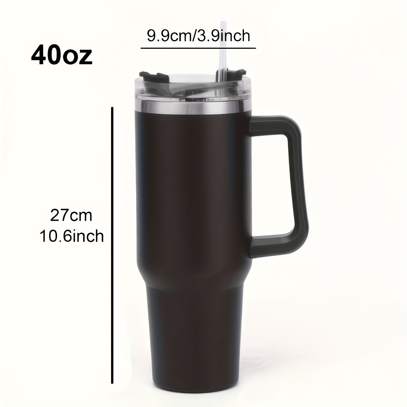 1pc Stainless Steel Straw Cup Thermocooler - Double-Walled Insulated Vacuum Flask With Handle And Straw For Hot And Cold Beverages, Reusable Tumbler For Maximum Temperature Control