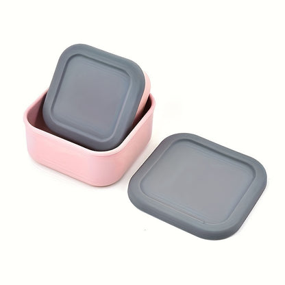 3pcs Silicone Food Storage Set - Microwave & Freezer Safe, Perfect for Lunch Boxes, Baking, and Outdoor Camping