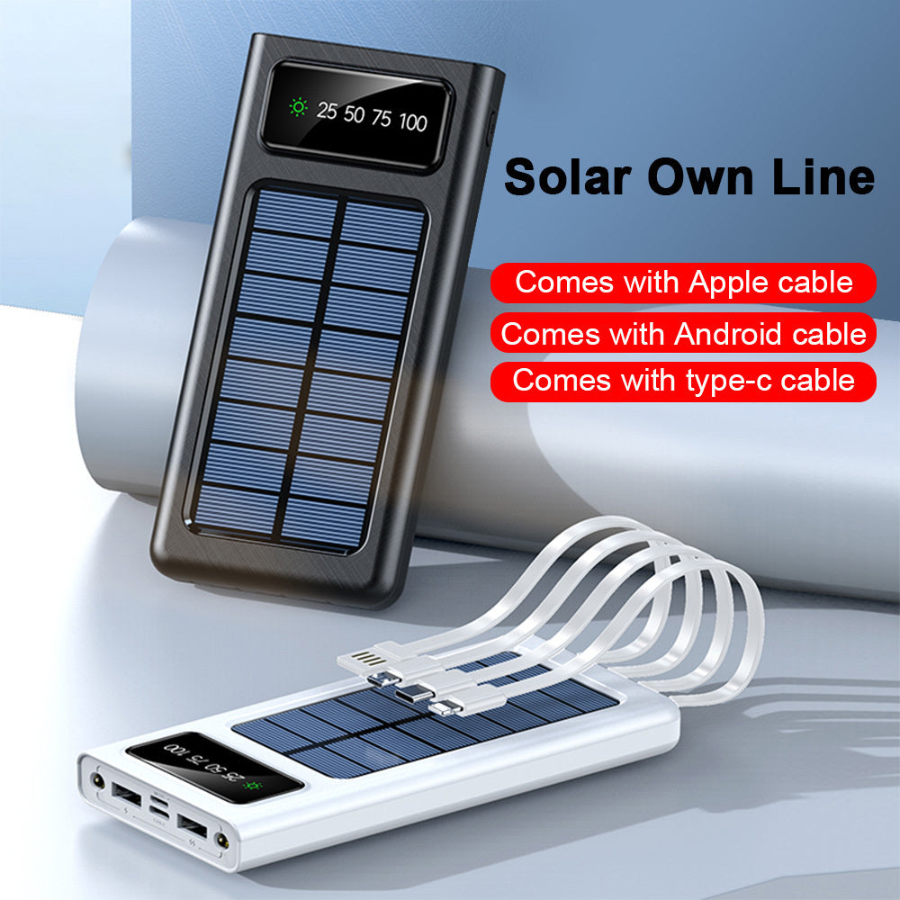 2024 Super 10000mAh USB Portable Solar Power Bank External Battery Charger For Cell Phone, Solar Mobile Power, Mobile Power, Portable Charger For All Devices - Long Lasting, Travel Camping, LED Flashlight